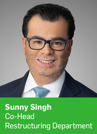 Headshot of Sunny Singh, Co-Head of the Restructuring Department