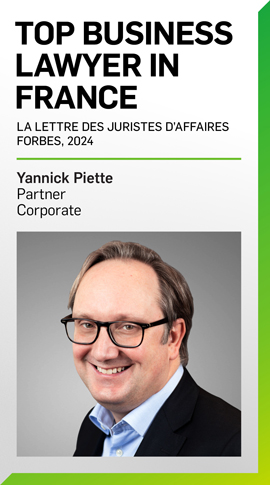 Yannick Piette Named a Top CAC 40 Lawyer in 2024 by LJA in Partnership with Forbes