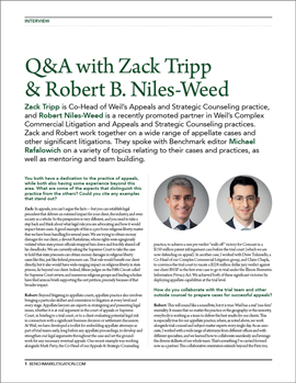 Benchmark Litigation Q&A with Zack Tripp and Robert B. Niles-Weed